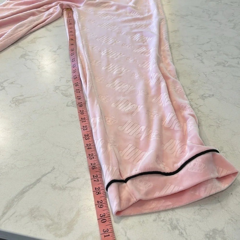 Juicy Couture Pink Polyester Button Down Blend Pajama Set Women’s Large